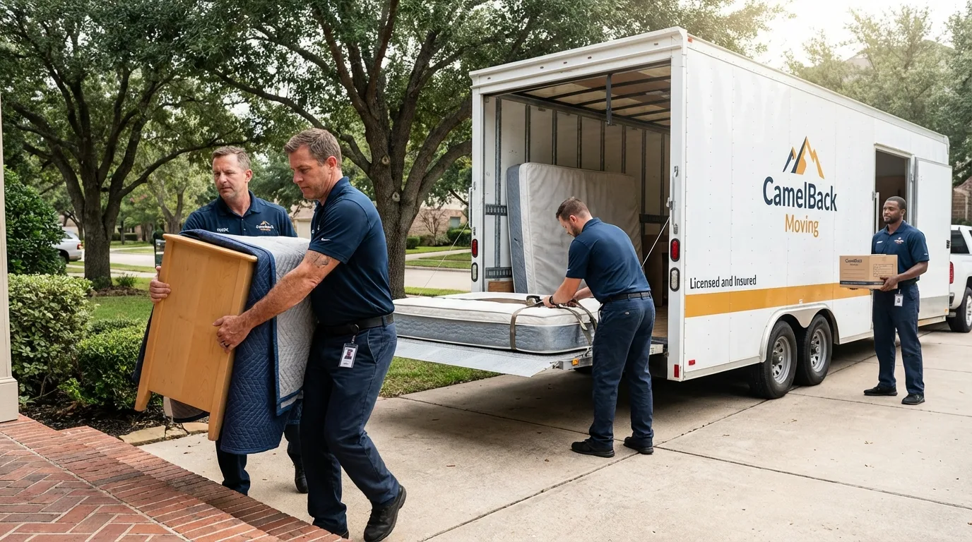 Crew loading residential truck for cross-state move from Arecibo, PR